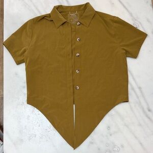 Wayre Tie Front Button Up Crop